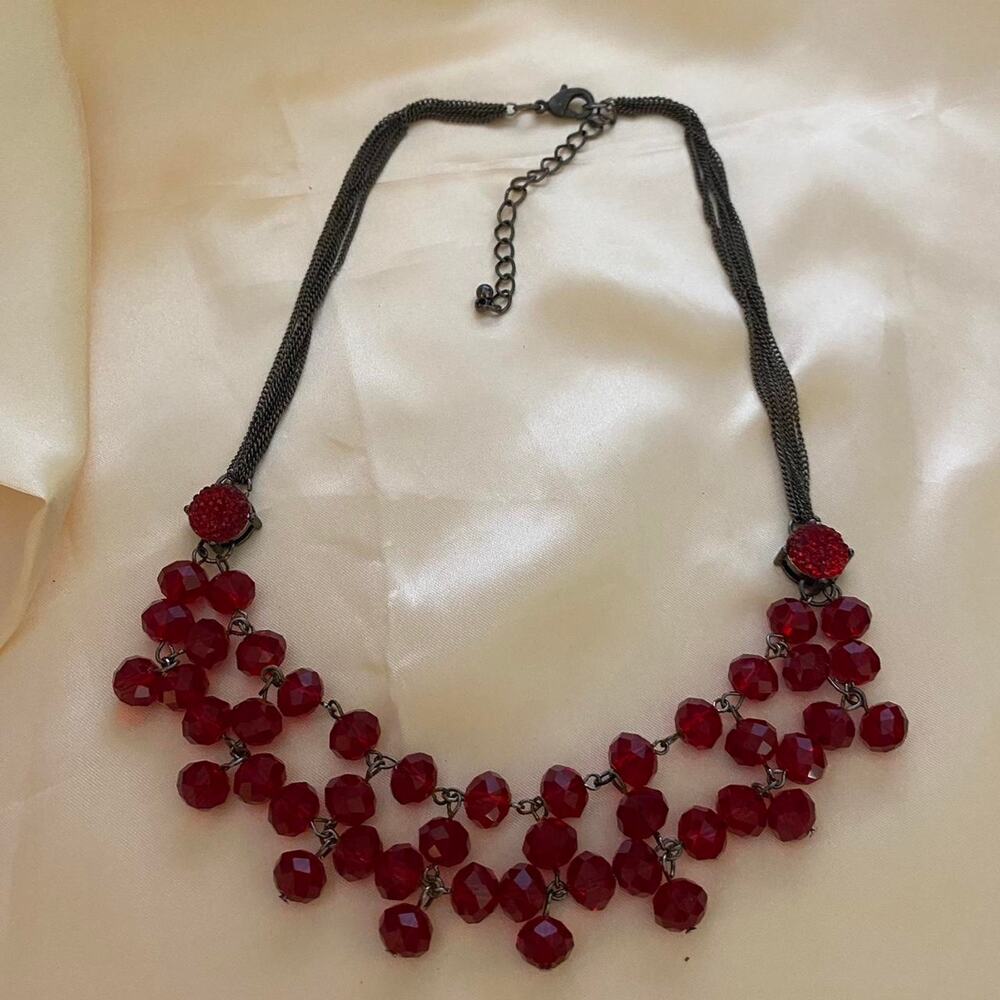 Whimsical  Crystal Vintage Translucent Fairy Scarlet Dark Red